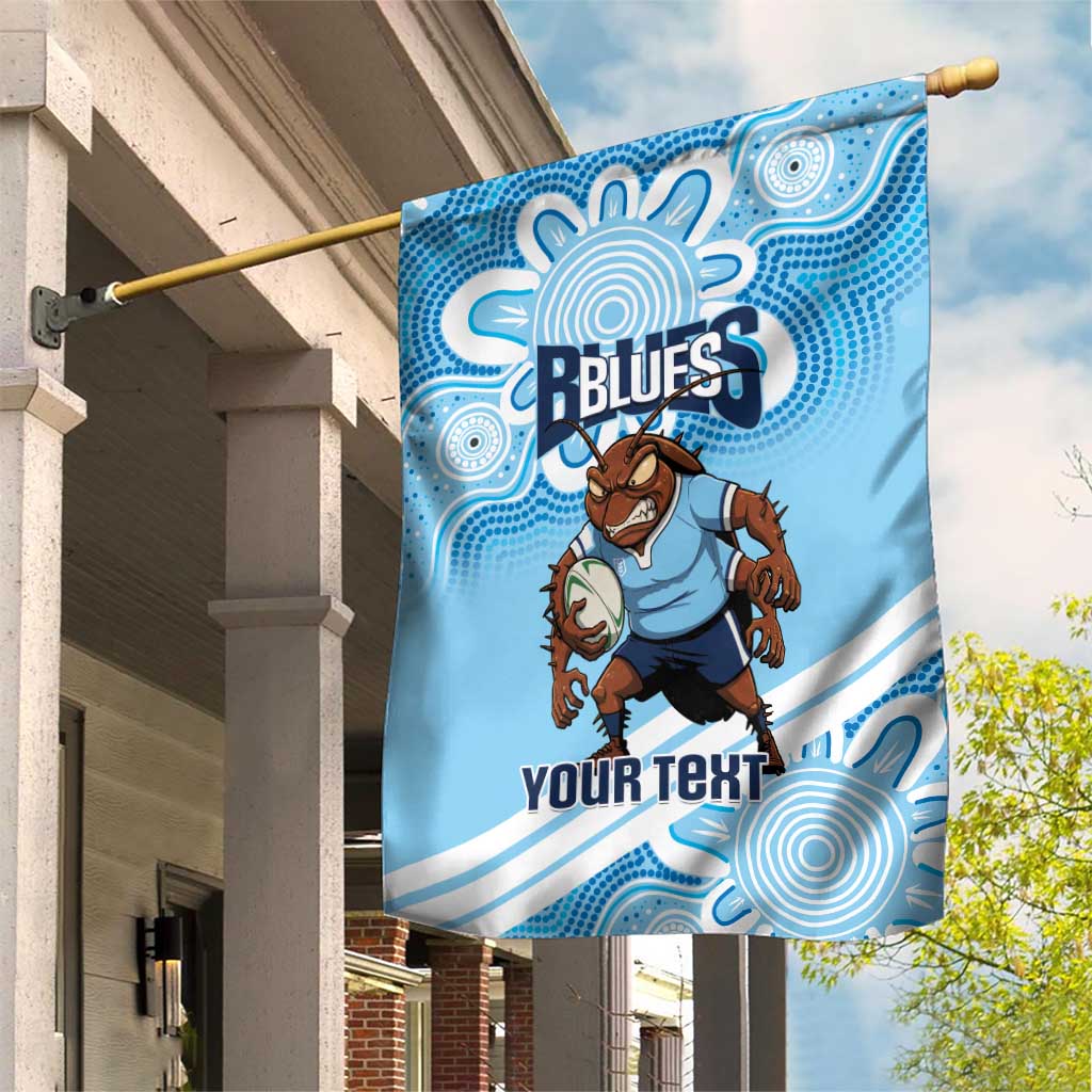 NSW Blues Rugby Custom Garden Flag Go Cockroaches Aboriginal Art