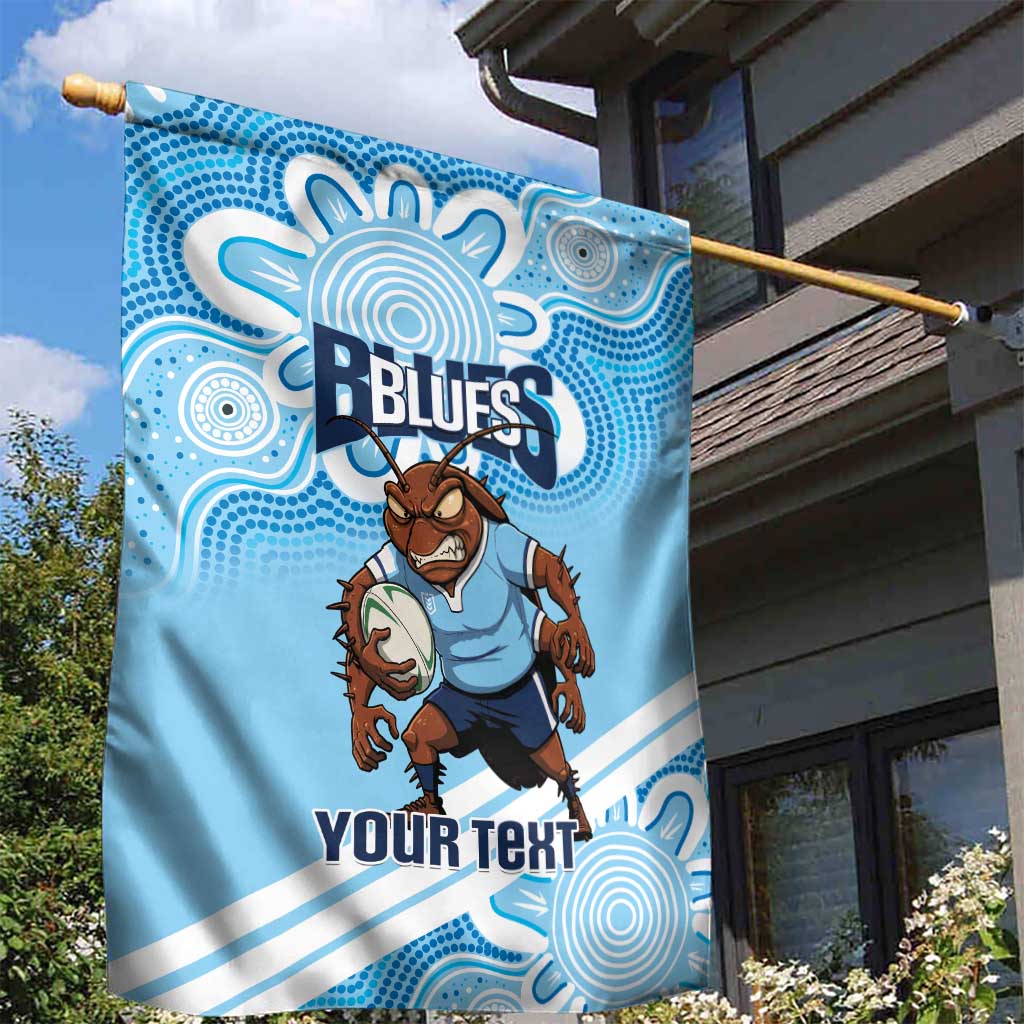 NSW Blues Rugby Custom Garden Flag Go Cockroaches Aboriginal Art