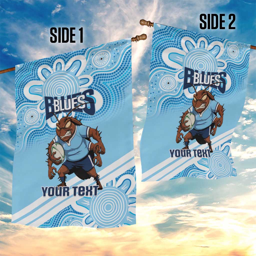 NSW Blues Rugby Custom Garden Flag Go Cockroaches Aboriginal Art