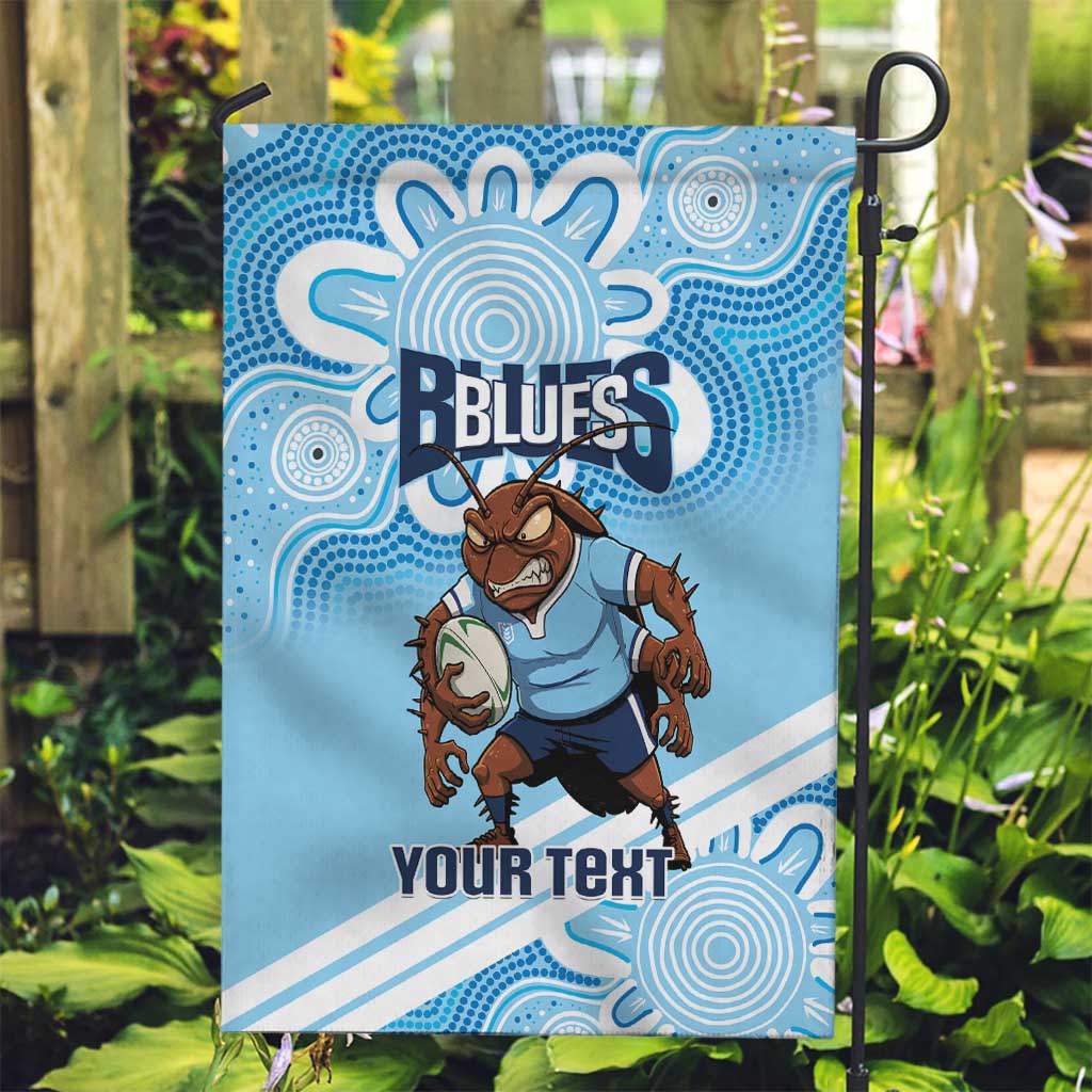 NSW Blues Rugby Custom Garden Flag Go Cockroaches Aboriginal Art