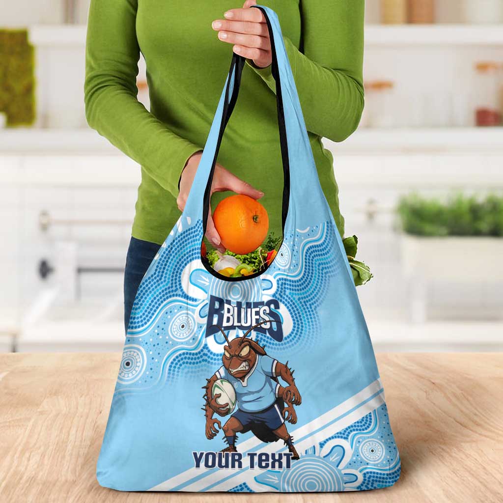 NSW Blues Rugby Custom Grocery Bag Go Cockroaches Aboriginal Art