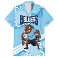 NSW Blues Rugby Custom Hawaiian Shirt Go Cockroaches Aboriginal Art