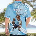 NSW Blues Rugby Custom Hawaiian Shirt Go Cockroaches Aboriginal Art