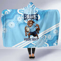 NSW Blues Rugby Custom Hooded Blanket Go Cockroaches Aboriginal Art