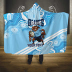 NSW Blues Rugby Custom Hooded Blanket Go Cockroaches Aboriginal Art