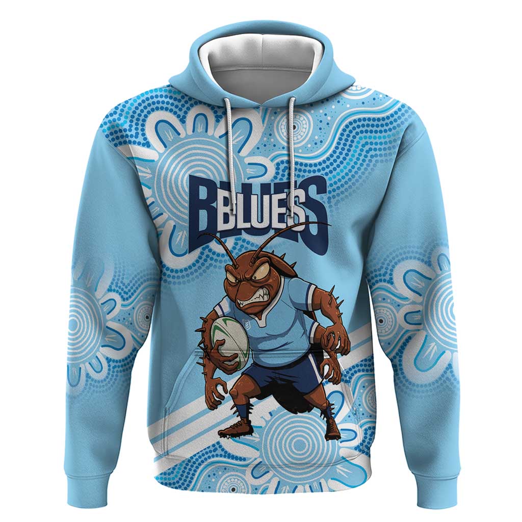 NSW Blues Rugby Custom Hoodie Go Cockroaches Aboriginal Art