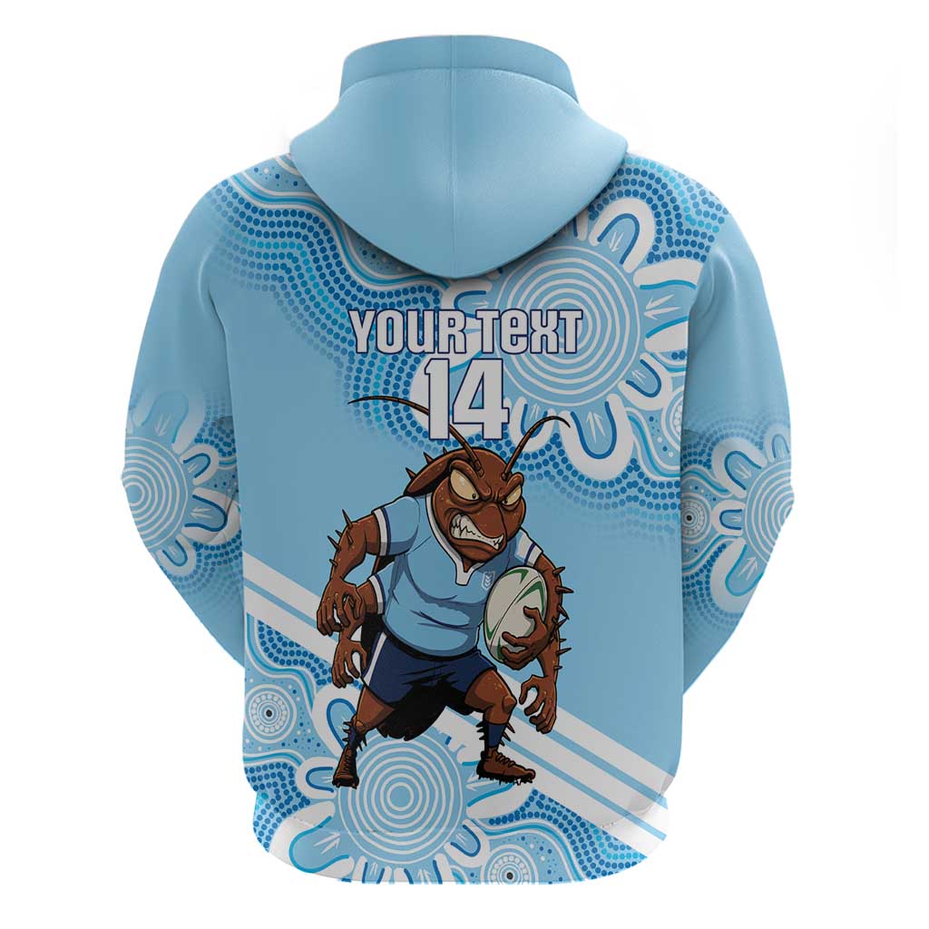 NSW Blues Rugby Custom Hoodie Go Cockroaches Aboriginal Art