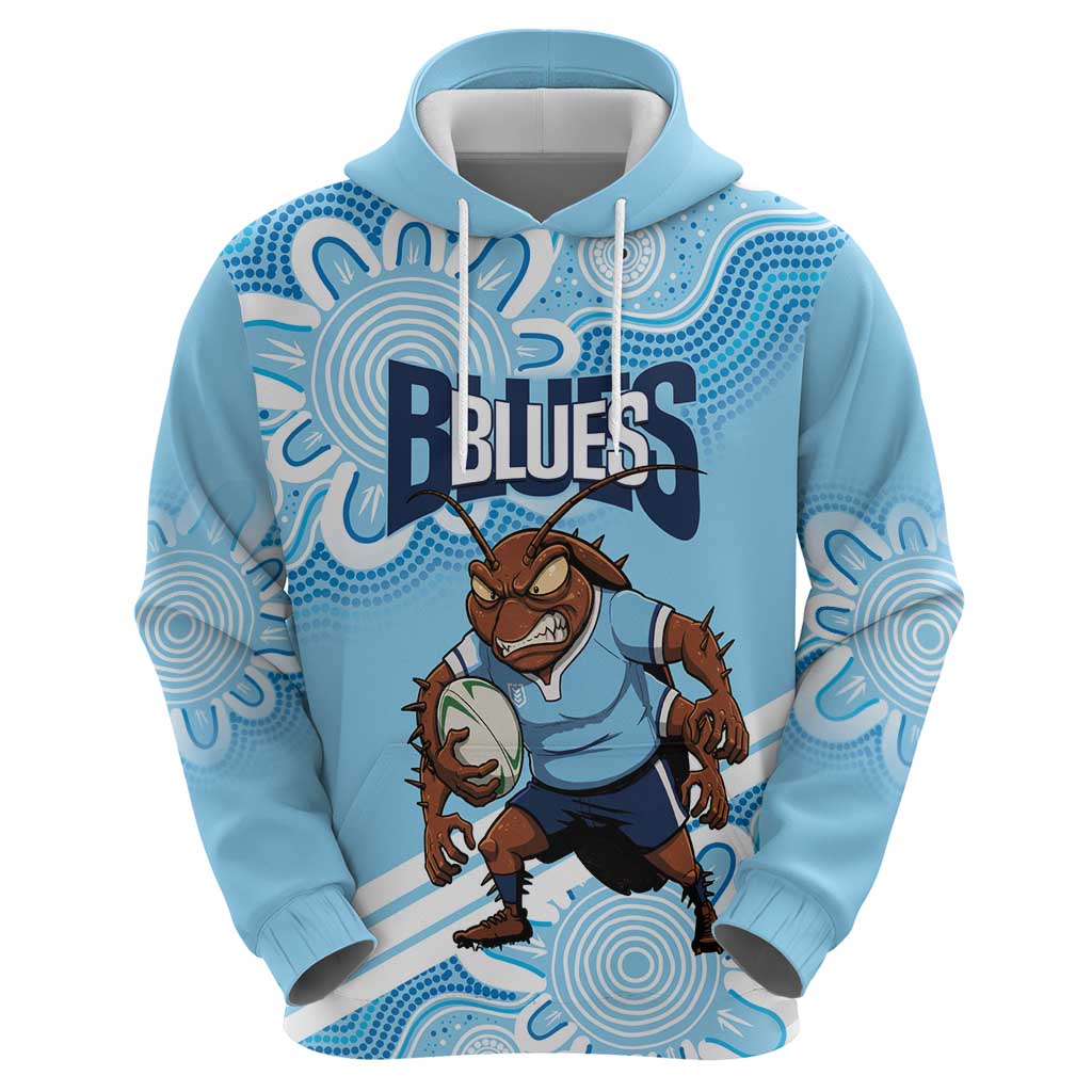 NSW Blues Rugby Custom Hoodie Go Cockroaches Aboriginal Art