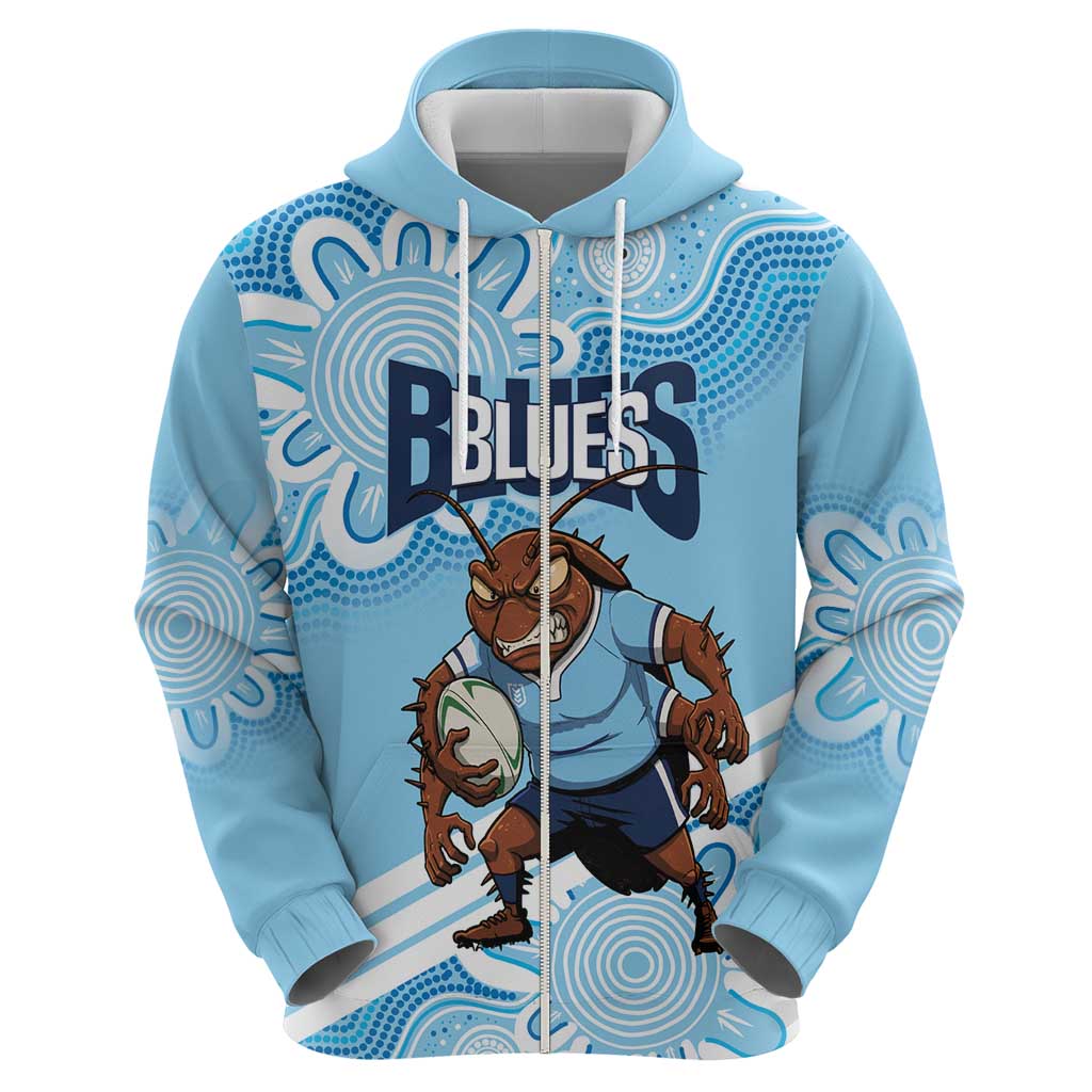 NSW Blues Rugby Custom Hoodie Go Cockroaches Aboriginal Art