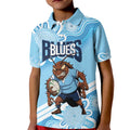 NSW Blues Rugby Custom Kid Polo Shirt Go Cockroaches Aboriginal Art