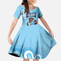 NSW Blues Rugby Custom Kid Short Sleeve Dress Go Cockroaches Aboriginal Art