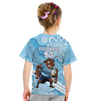 NSW Blues Rugby Custom Kid T Shirt Go Cockroaches Aboriginal Art
