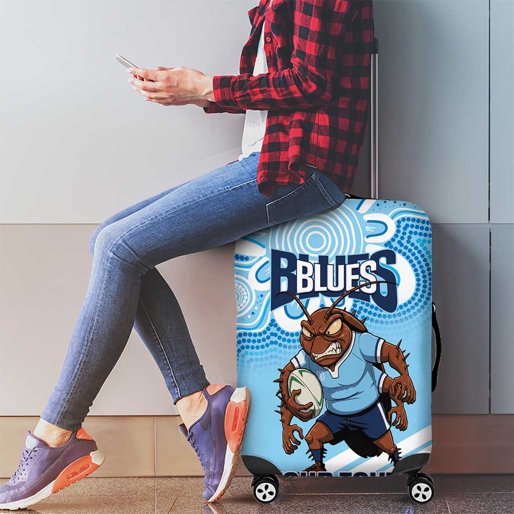 NSW Blues Rugby Custom Luggage Cover Go Cockroaches Aboriginal Art