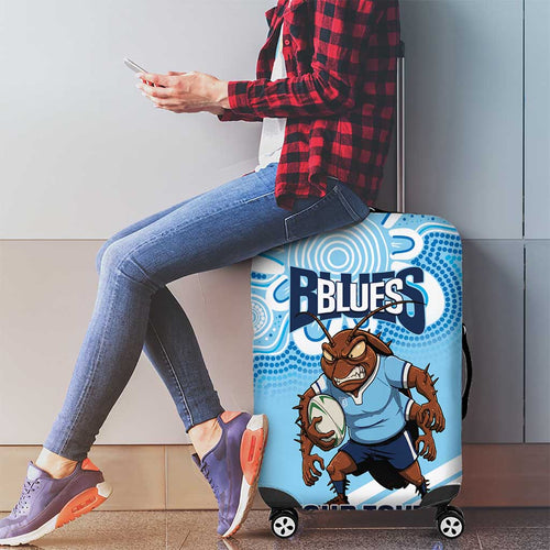 NSW Blues Rugby Custom Luggage Cover Go Cockroaches Aboriginal Art