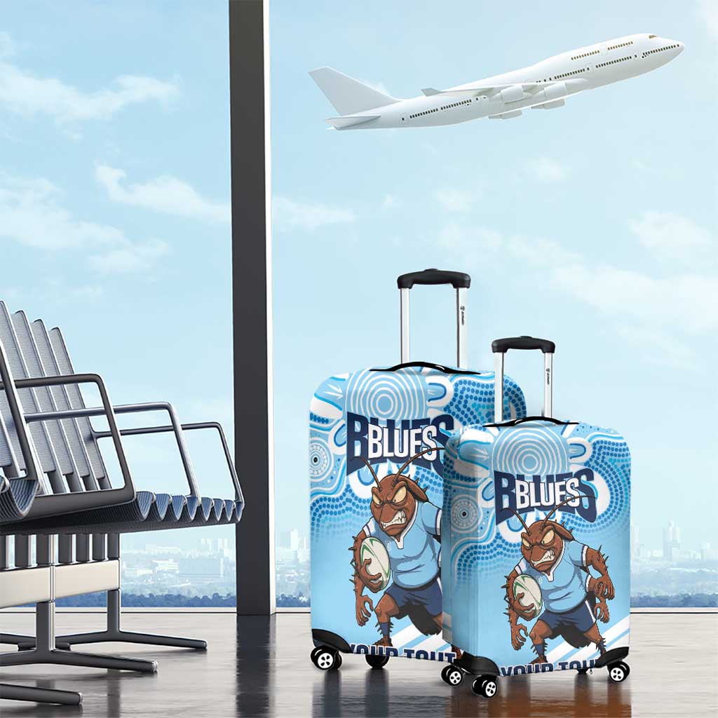 NSW Blues Rugby Custom Luggage Cover Go Cockroaches Aboriginal Art