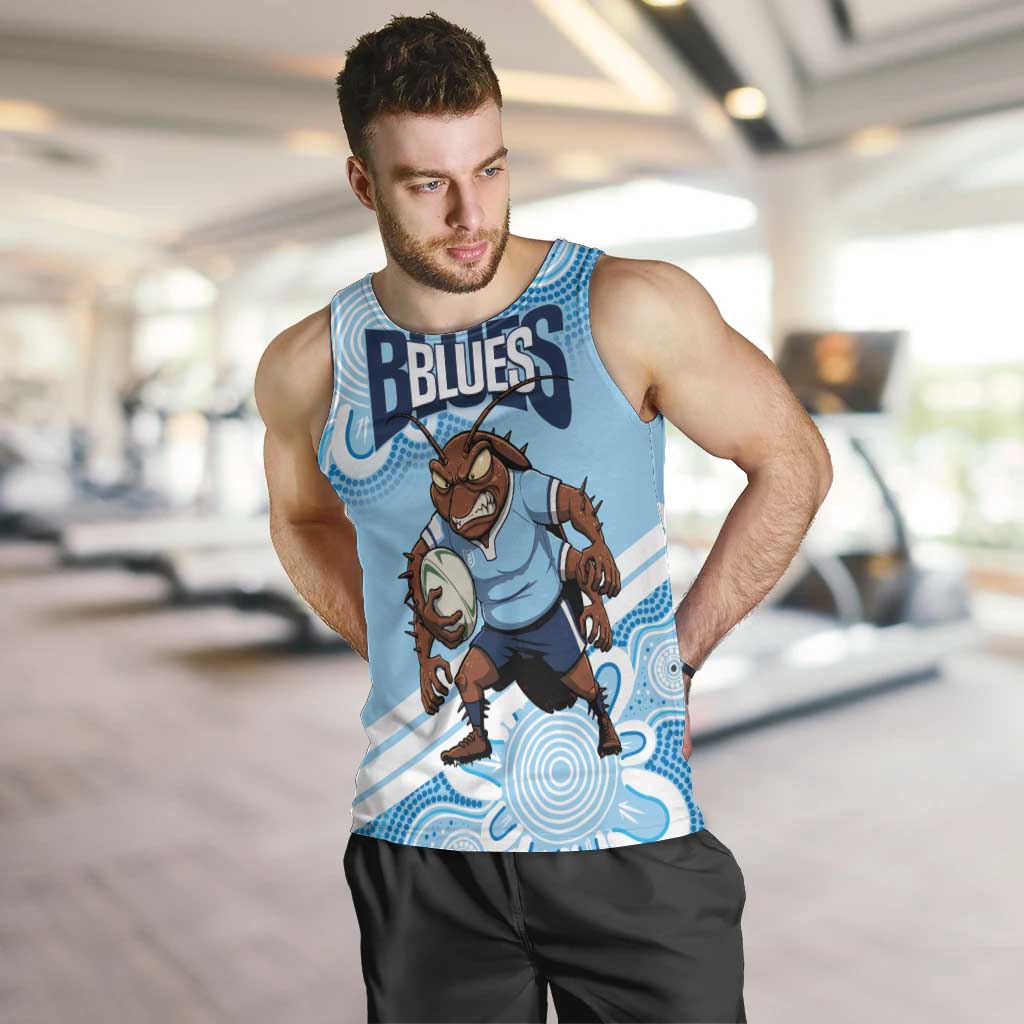 NSW Blues Rugby Custom Men Tank Top Go Cockroaches Aboriginal Art