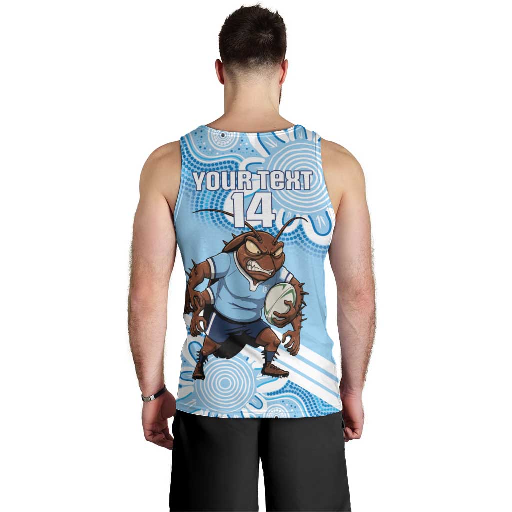 NSW Blues Rugby Custom Men Tank Top Go Cockroaches Aboriginal Art