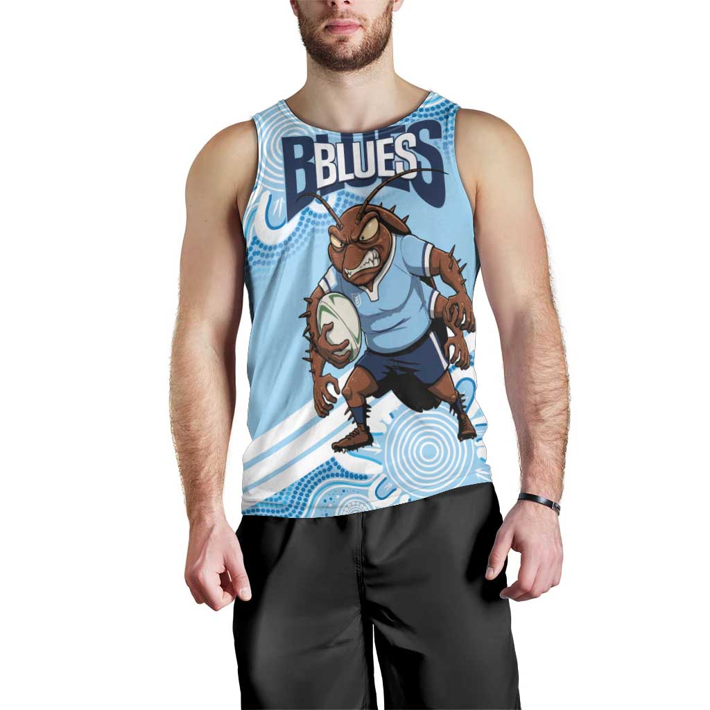 NSW Blues Rugby Custom Men Tank Top Go Cockroaches Aboriginal Art
