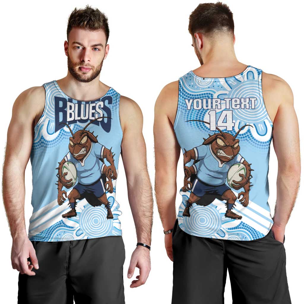 NSW Blues Rugby Custom Men Tank Top Go Cockroaches Aboriginal Art