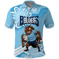 NSW Blues Rugby Custom Polo Shirt Go Cockroaches Aboriginal Art