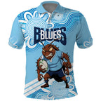 NSW Blues Rugby Custom Polo Shirt Go Cockroaches Aboriginal Art