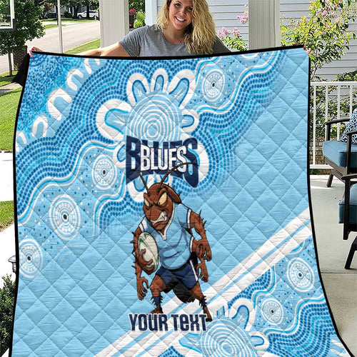 NSW Blues Rugby Custom Quilt Go Cockroaches Aboriginal Art
