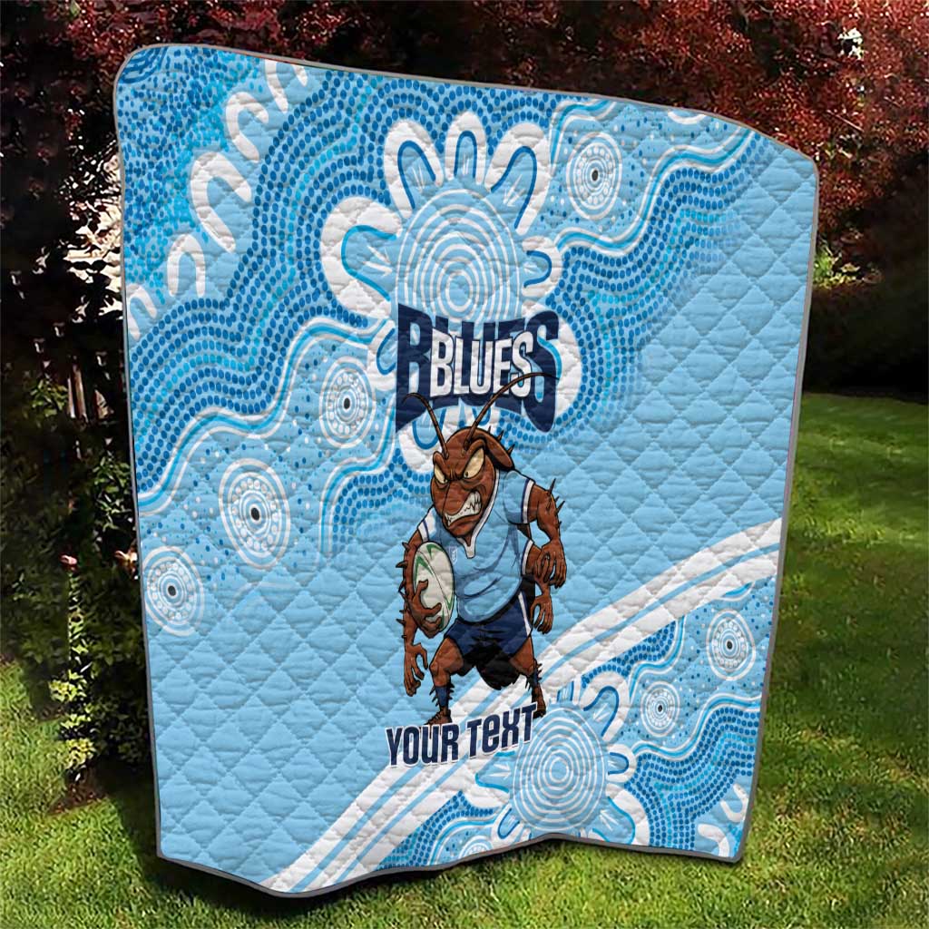 NSW Blues Rugby Custom Quilt Go Cockroaches Aboriginal Art