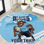 NSW Blues Rugby Custom Round Carpet Go Cockroaches Aboriginal Art