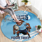 NSW Blues Rugby Custom Round Carpet Go Cockroaches Aboriginal Art