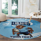 NSW Blues Rugby Custom Round Carpet Go Cockroaches Aboriginal Art