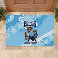 NSW Blues Rugby Custom Rubber Doormat Go Cockroaches Aboriginal Art