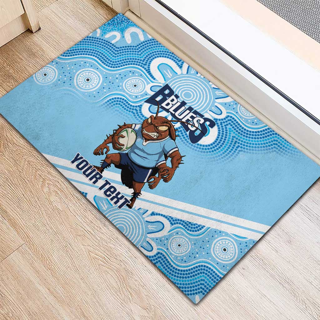 NSW Blues Rugby Custom Rubber Doormat Go Cockroaches Aboriginal Art