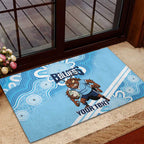 NSW Blues Rugby Custom Rubber Doormat Go Cockroaches Aboriginal Art