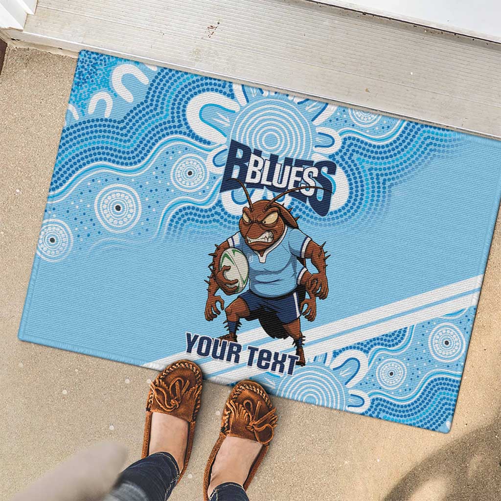 NSW Blues Rugby Custom Rubber Doormat Go Cockroaches Aboriginal Art