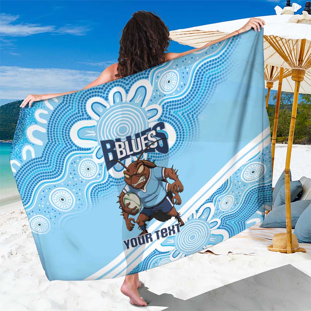 NSW Blues Rugby Custom Sarong Go Cockroaches Aboriginal Art