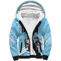 NSW Blues Rugby Custom Sherpa Hoodie Go Cockroaches Aboriginal Art