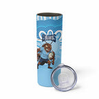 NSW Blues Rugby Custom Skinny Tumbler Go Cockroaches Aboriginal Art
