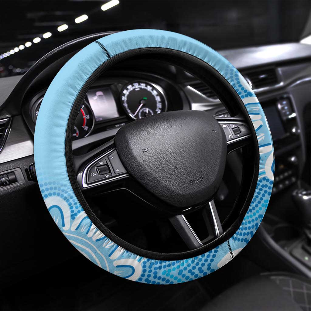 NSW Blues Rugby Steering Wheel Cover Go Cockroaches Aboriginal Art