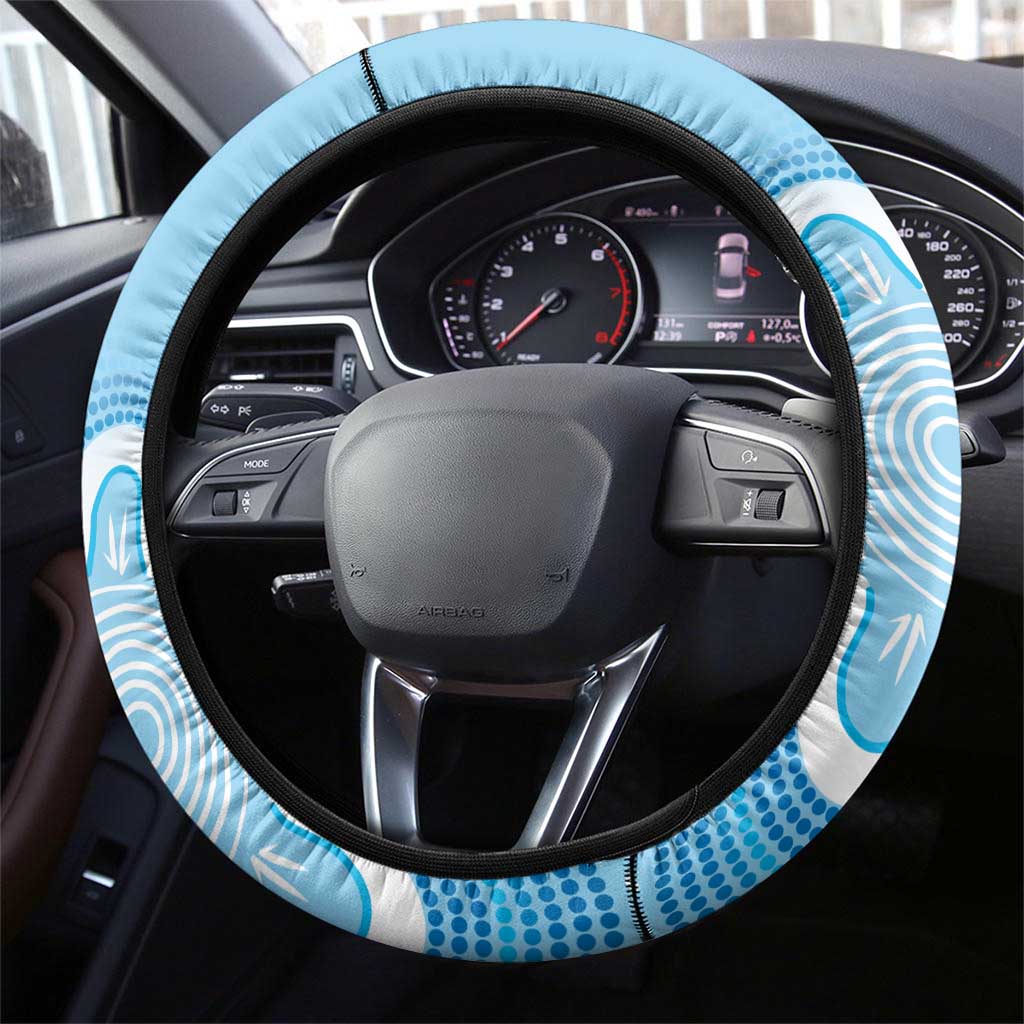 NSW Blues Rugby Steering Wheel Cover Go Cockroaches Aboriginal Art