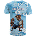 NSW Blues Rugby Custom T Shirt Go Cockroaches Aboriginal Art