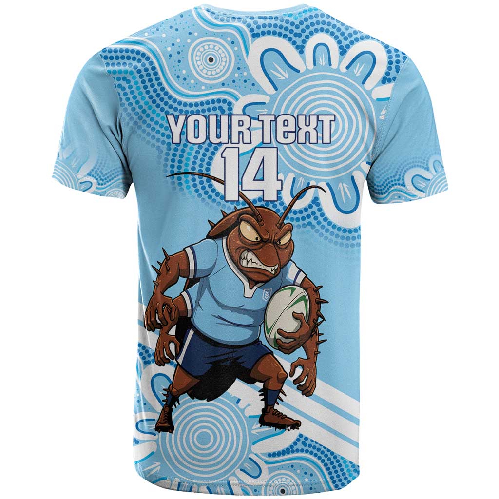 NSW Blues Rugby Custom T Shirt Go Cockroaches Aboriginal Art