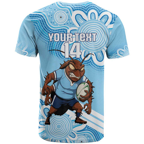 NSW Blues Rugby Custom T Shirt Go Cockroaches Aboriginal Art
