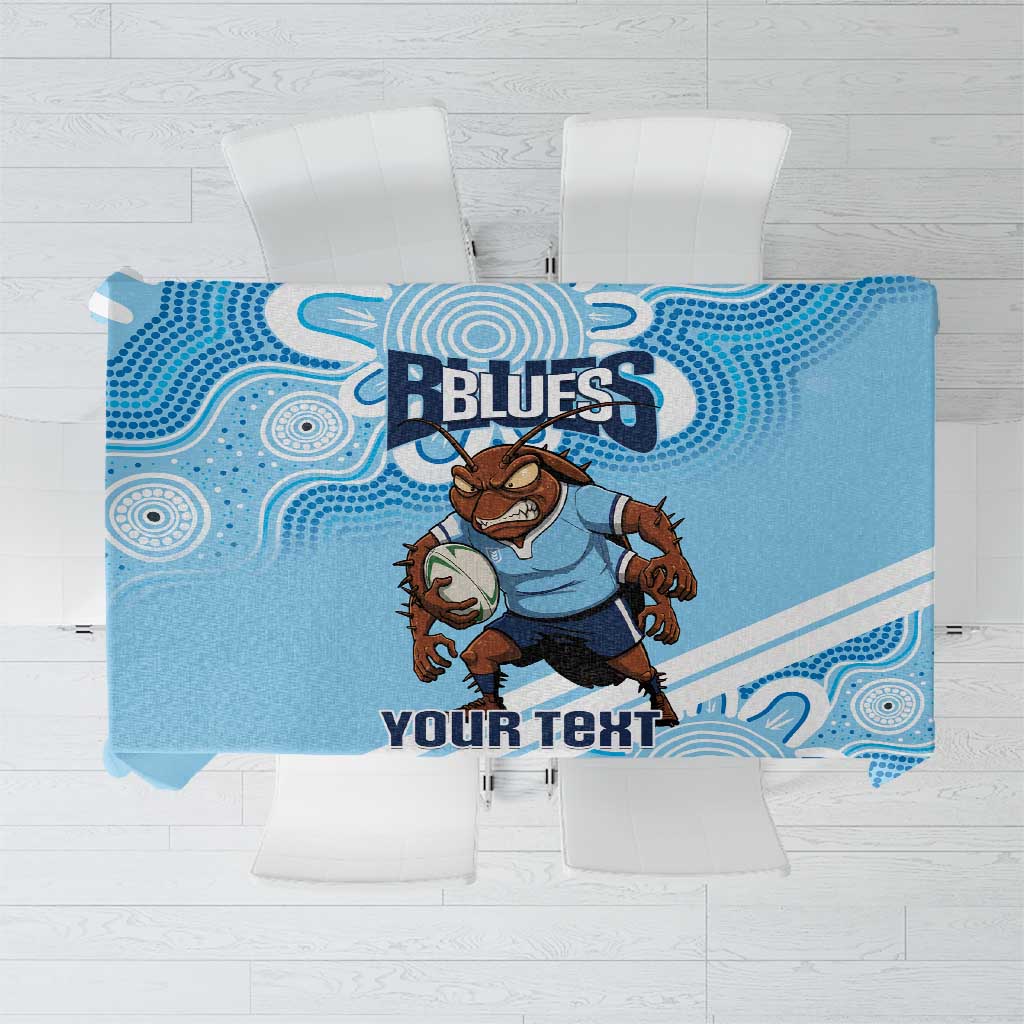 NSW Blues Rugby Custom Tablecloth Go Cockroaches Aboriginal Art
