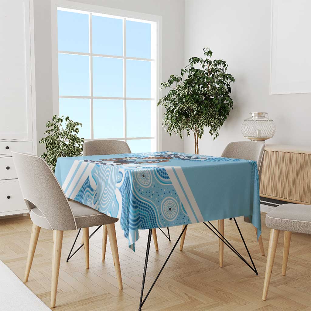 NSW Blues Rugby Custom Tablecloth Go Cockroaches Aboriginal Art