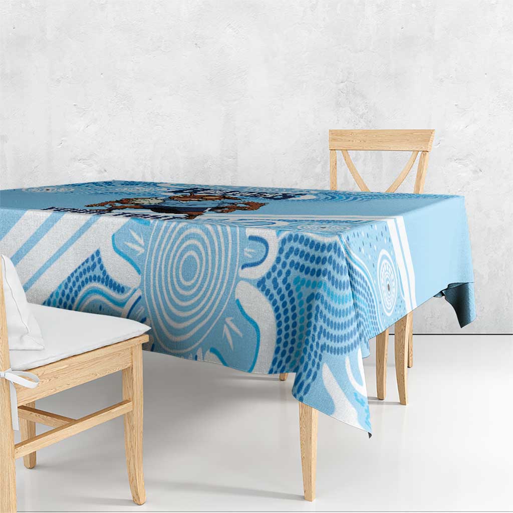 NSW Blues Rugby Custom Tablecloth Go Cockroaches Aboriginal Art