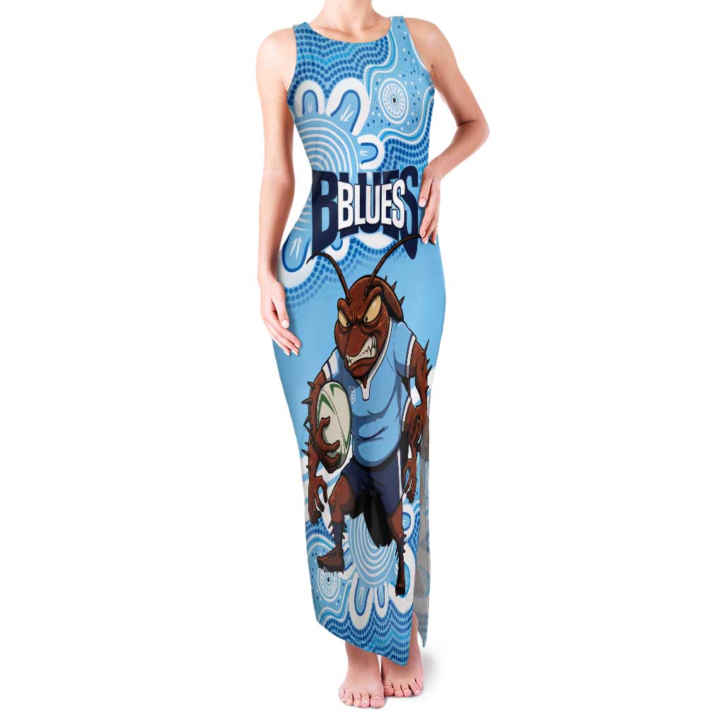 NSW Blues Rugby Custom Tank Maxi Dress Go Cockroaches Aboriginal Art