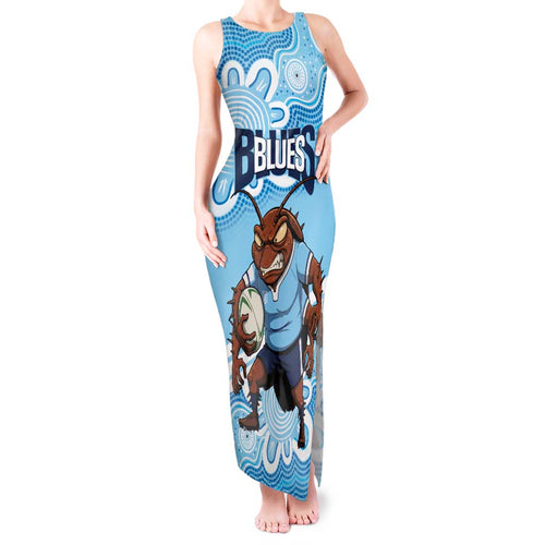 NSW Blues Rugby Custom Tank Maxi Dress Go Cockroaches Aboriginal Art