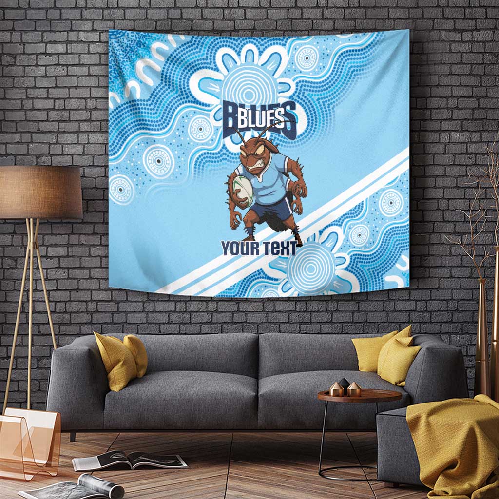 NSW Blues Rugby Custom Tapestry Go Cockroaches Aboriginal Art