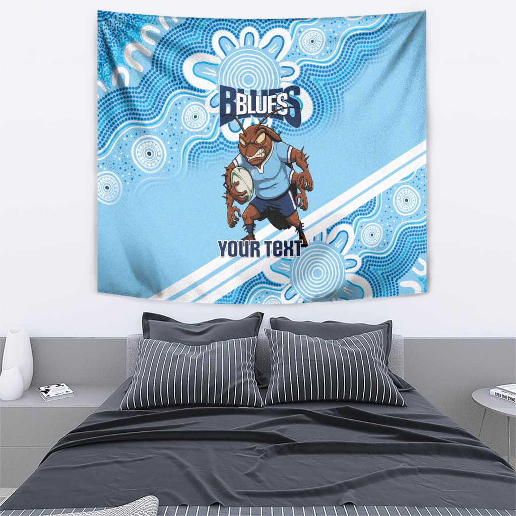 NSW Blues Rugby Custom Tapestry Go Cockroaches Aboriginal Art