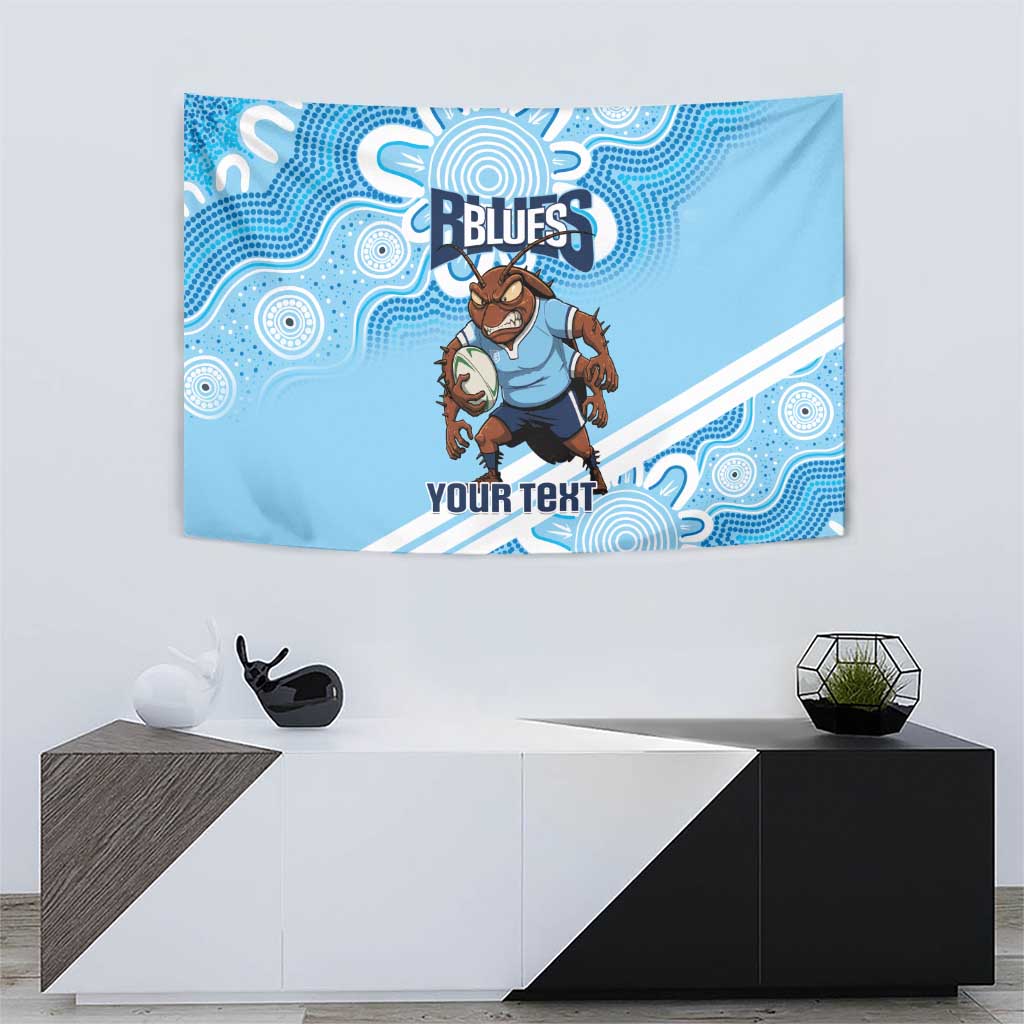 NSW Blues Rugby Custom Tapestry Go Cockroaches Aboriginal Art